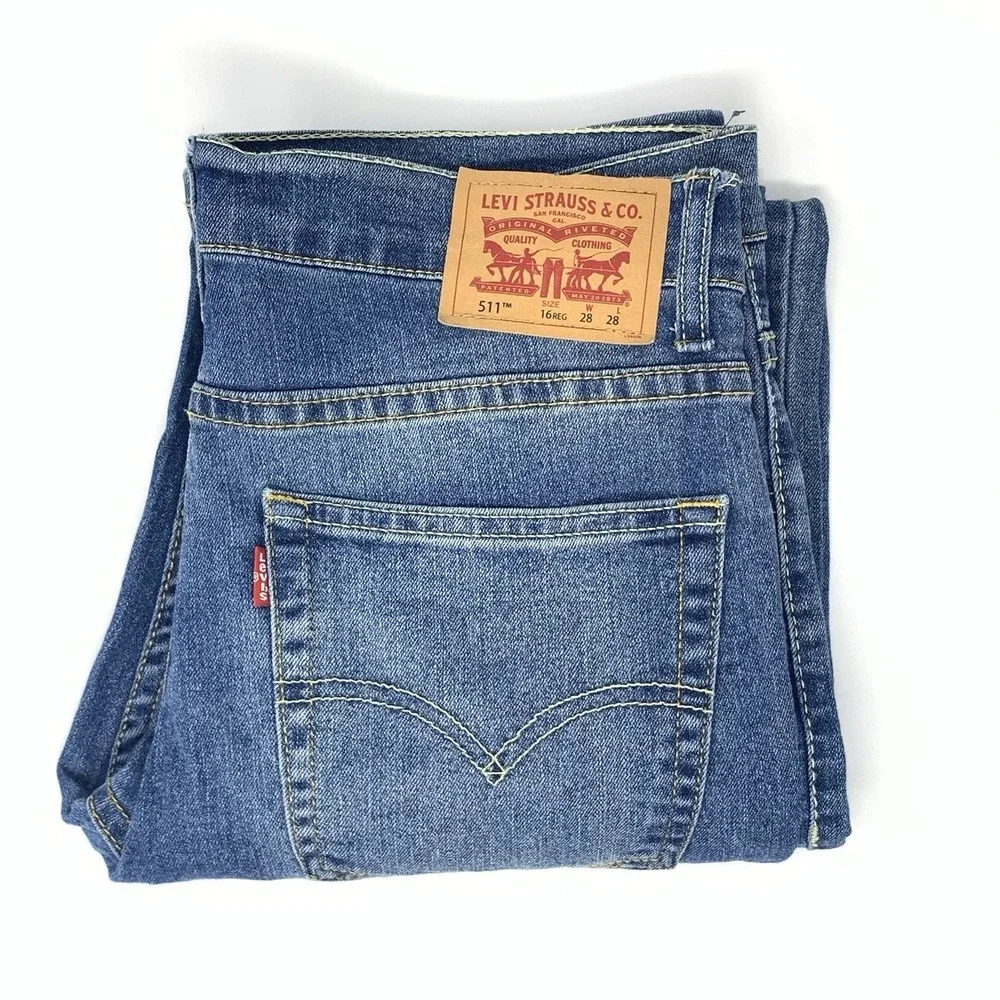 Levi's 511 Slim Straight Leg Boy's Blue Jeans Size 16 ‎ Regular